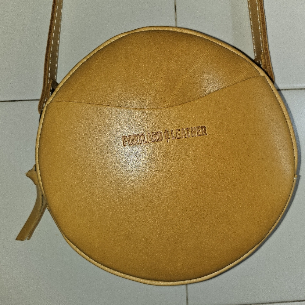 Gently Used Portland Leather Almost Perfect Circle Bag, Small (7 "), Sunflower